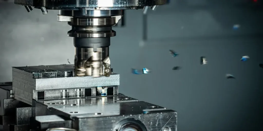CNC freesmachine tijdens het verspanen